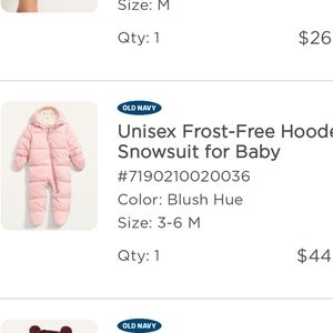 Baby snowsuit